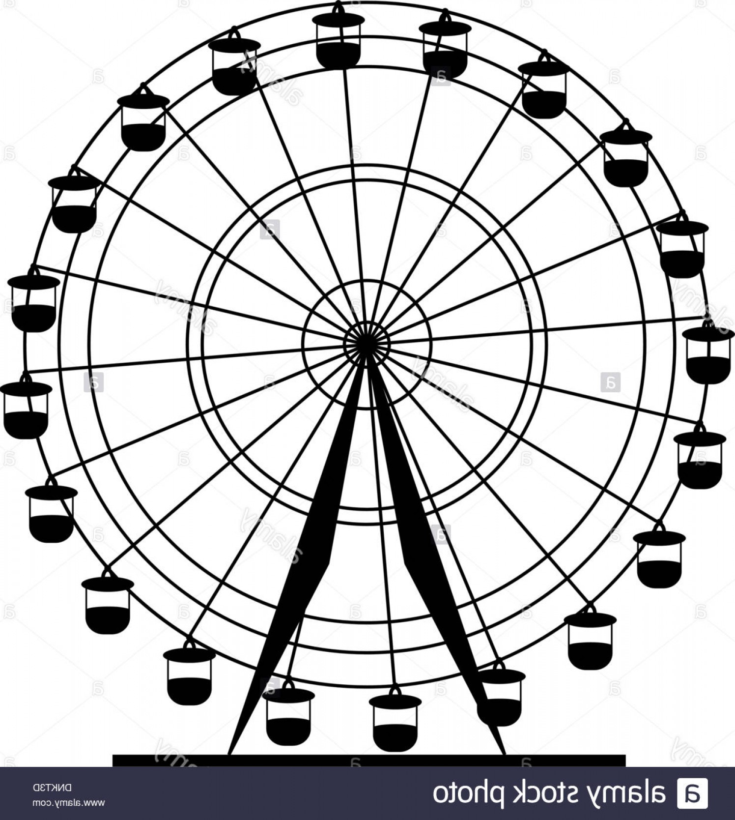 1496x1668 Stock Photo Silhouette Atraktsion Colorful Ferris Wheel Vector