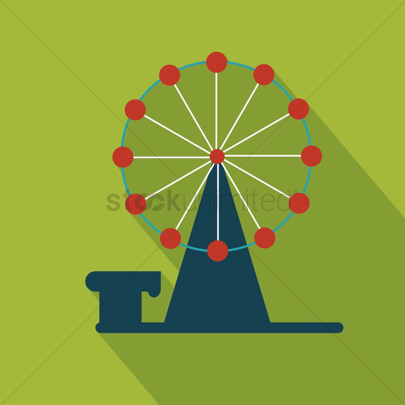 Ferris Wheel Vector Image 1300x1300 Ferris Wheel Vector Image