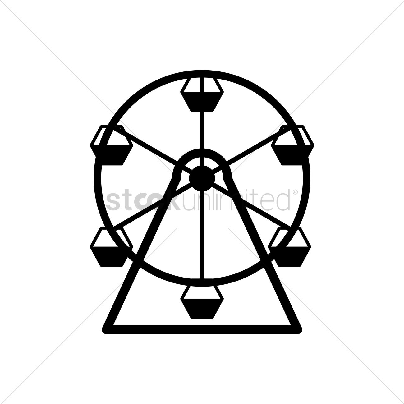 Ferris Wheel Vector Image 1300x1300 Ferris Wheel Vector Image