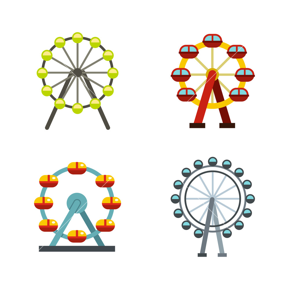 Ferris Wheel Icon Set Flat Set Of Ferris Wheel Vector Icons 1000x1000 Ferris Wheel Icon Set Flat Set Of Ferris Wheel Vector Icons