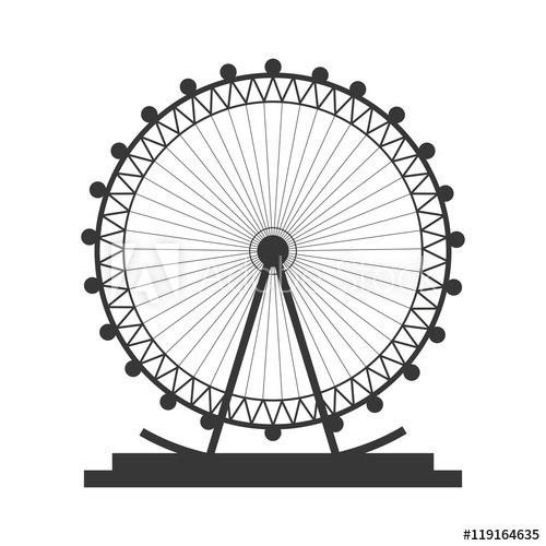 Flat Design Ferris Wheel Icon Vector Illustration 500x500 Flat Design Ferris Wheel Icon Vector Illustration
