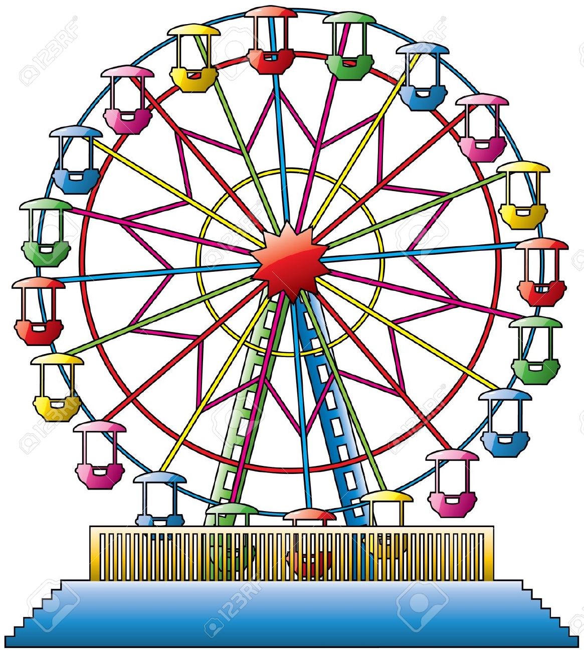 Ferris Wheel Vector Art
