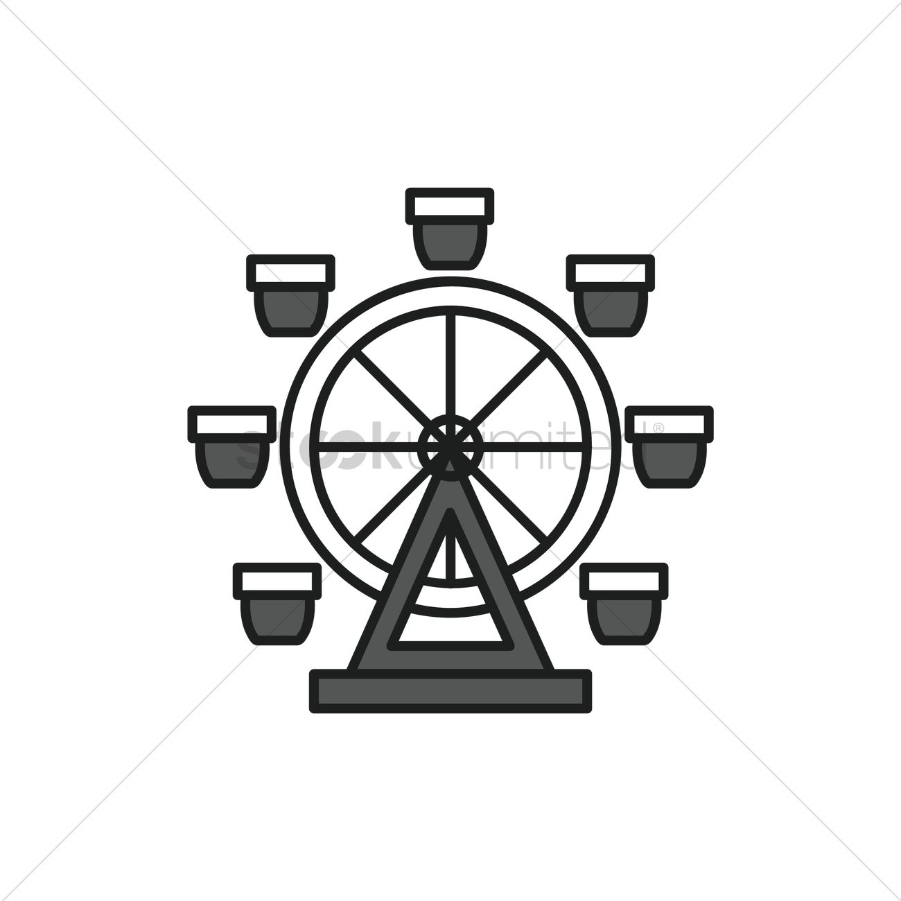 Ferris Wheel Vector Image 1300x1300 Ferris Wheel Vector Image