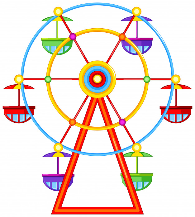 626x697 A Ferris Wheel Ride Vector Free Download