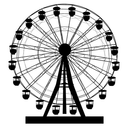 Silhouette Atraktsion Colorful Ferris Wheel On White Background 450x450 Silhouette Atraktsion Colorful Ferris Wheel On White Background