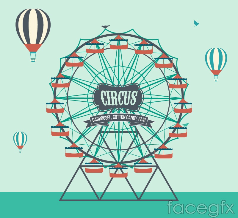Ferris Wheel Vector Free