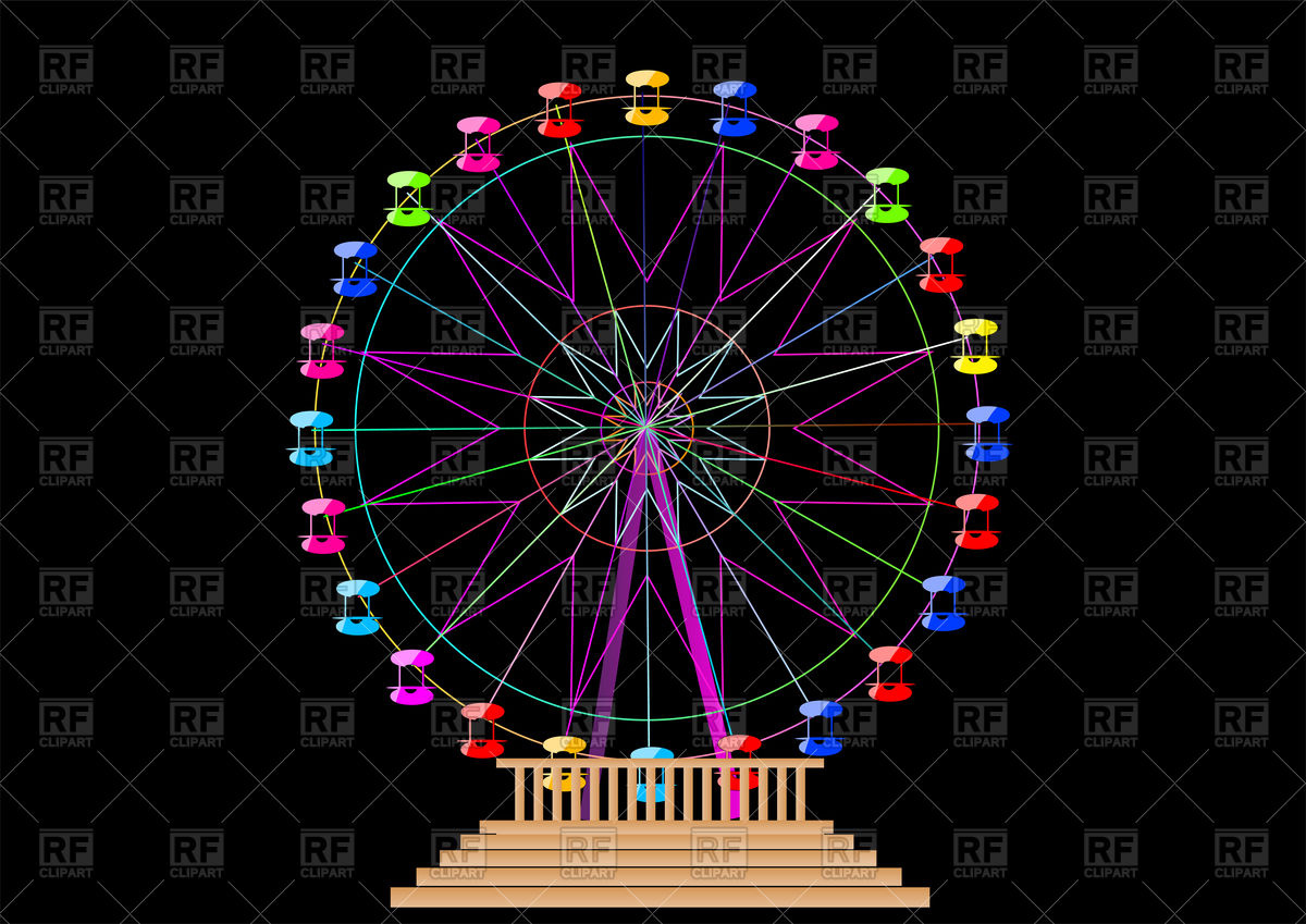 Ferris Wheel Isolated On A Black Background Vector Image 1200x849 Ferris Wheel Isolated On A Black Background Vector Image