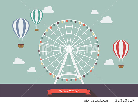 Ferris Wheel Vector Illustration 450x336 Ferris Wheel Vector Illustration