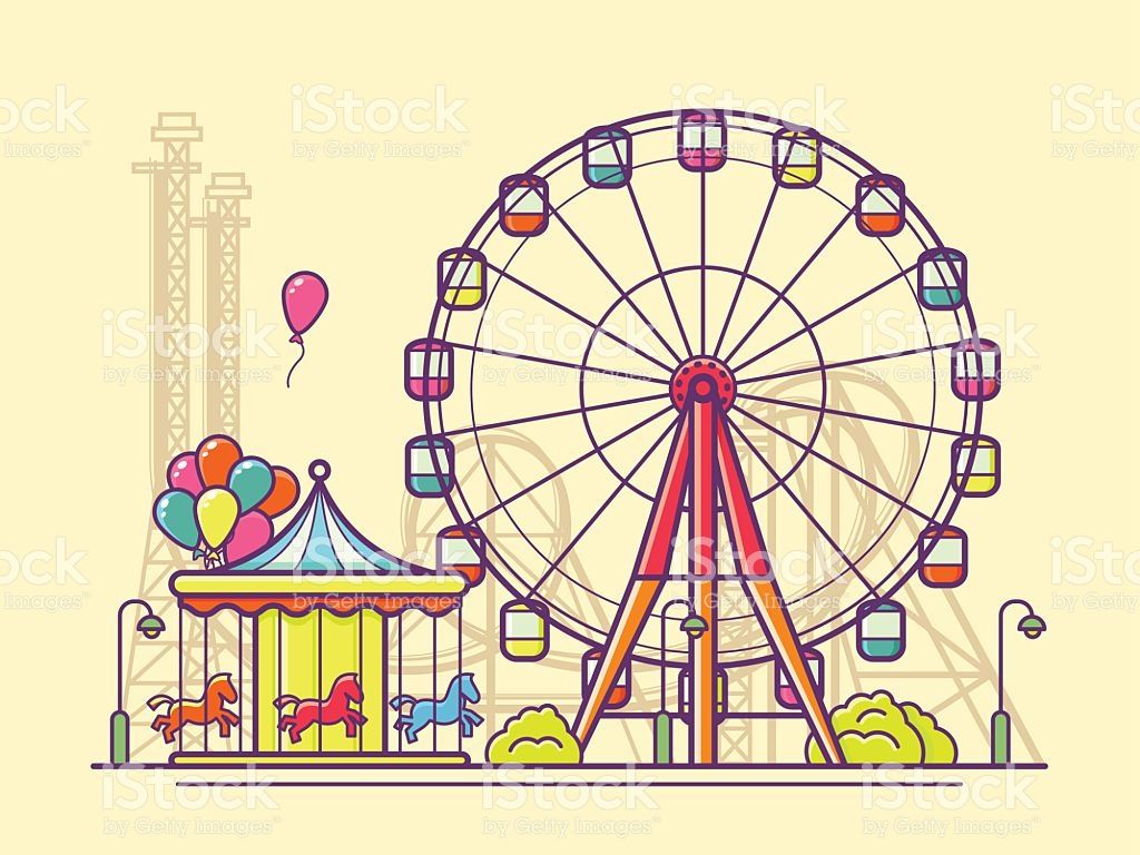 Funfair With Ferris Wheel Amusement And Carnival, Carousel 1024x768 Funfair With Ferris Wheel Amusement And Carnival, Carousel