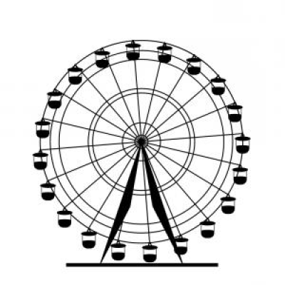 Silhouette Attraction Colorful Ferris Wheel Vector Png 400x400 Silhouette Attraction Colorful Ferris Wheel Vector Png