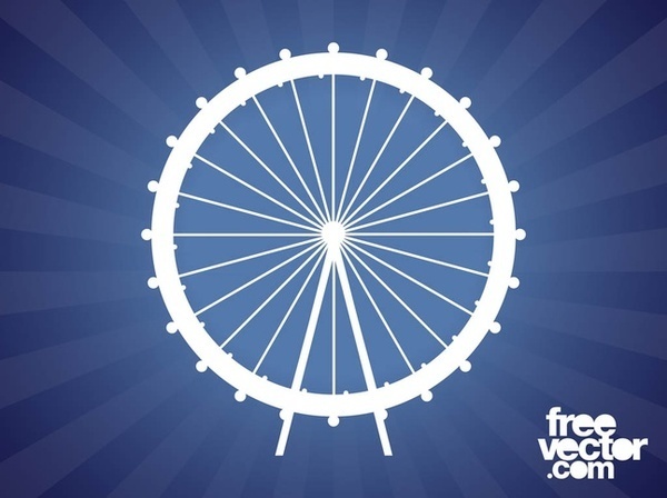 Ferris Wheel Silhouette Free Vector 600x448 Ferris Wheel Silhouette Free Vector