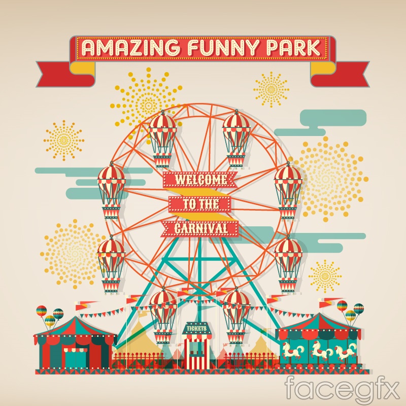 Creative Playground Ferris Wheel Vector Illustration Over 800x800 Creative Playground Ferris Wheel Vector Illustration Over