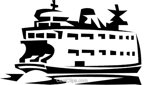 480x283 Ferry Boat Royalty Free Vector Clip Art Illustration