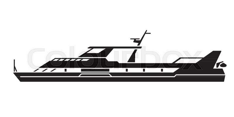 800x400 Silhouette Of Fast Tourist Ferry Boat Stock Vector Colourbox