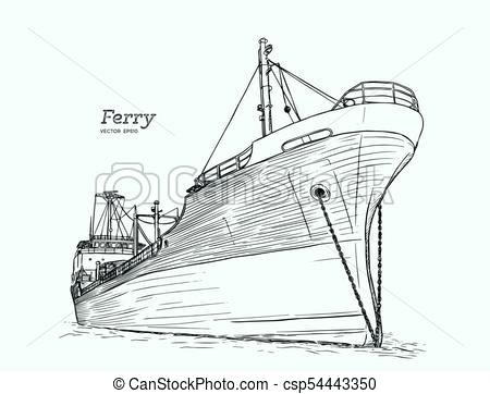 450x362 Sketch Of A Boat Ferry Boat Hand Draw Sketch Vector Sailboat