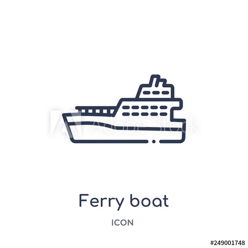 500x500 Ferry Boat Icon From Transportation Outline Collection Thin Line