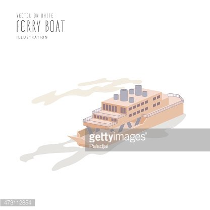416x416 Ferry Boat On White Background Flat Premium Clipart