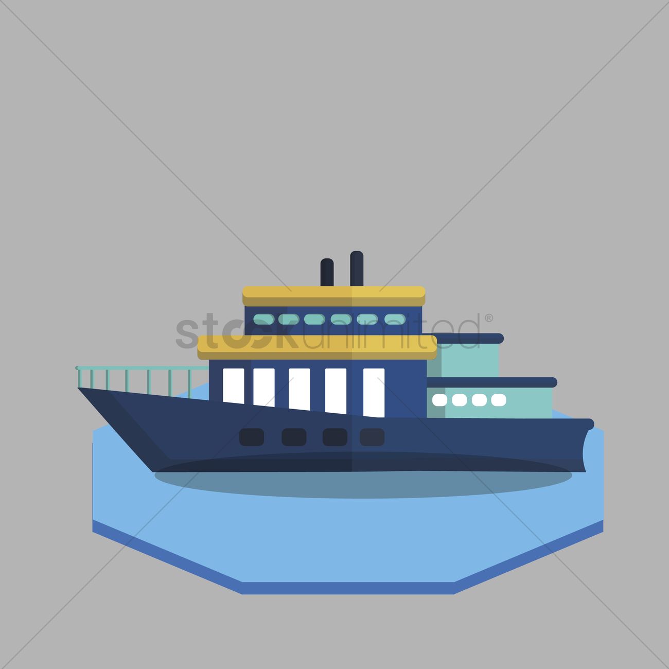 1300x1300 Illustration Of Ferry Vector Image