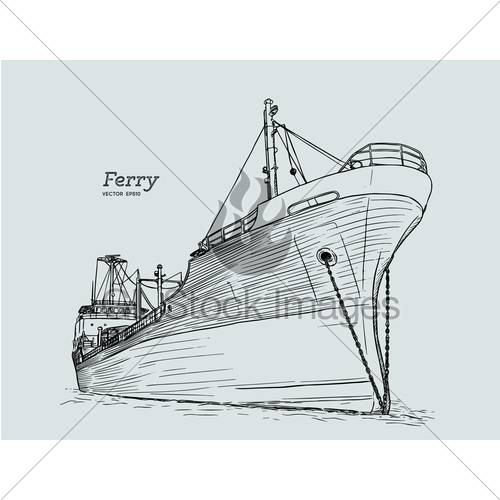 500x500 Ferry Boat, Hand Draw Sketch Vector Gl Stock Images