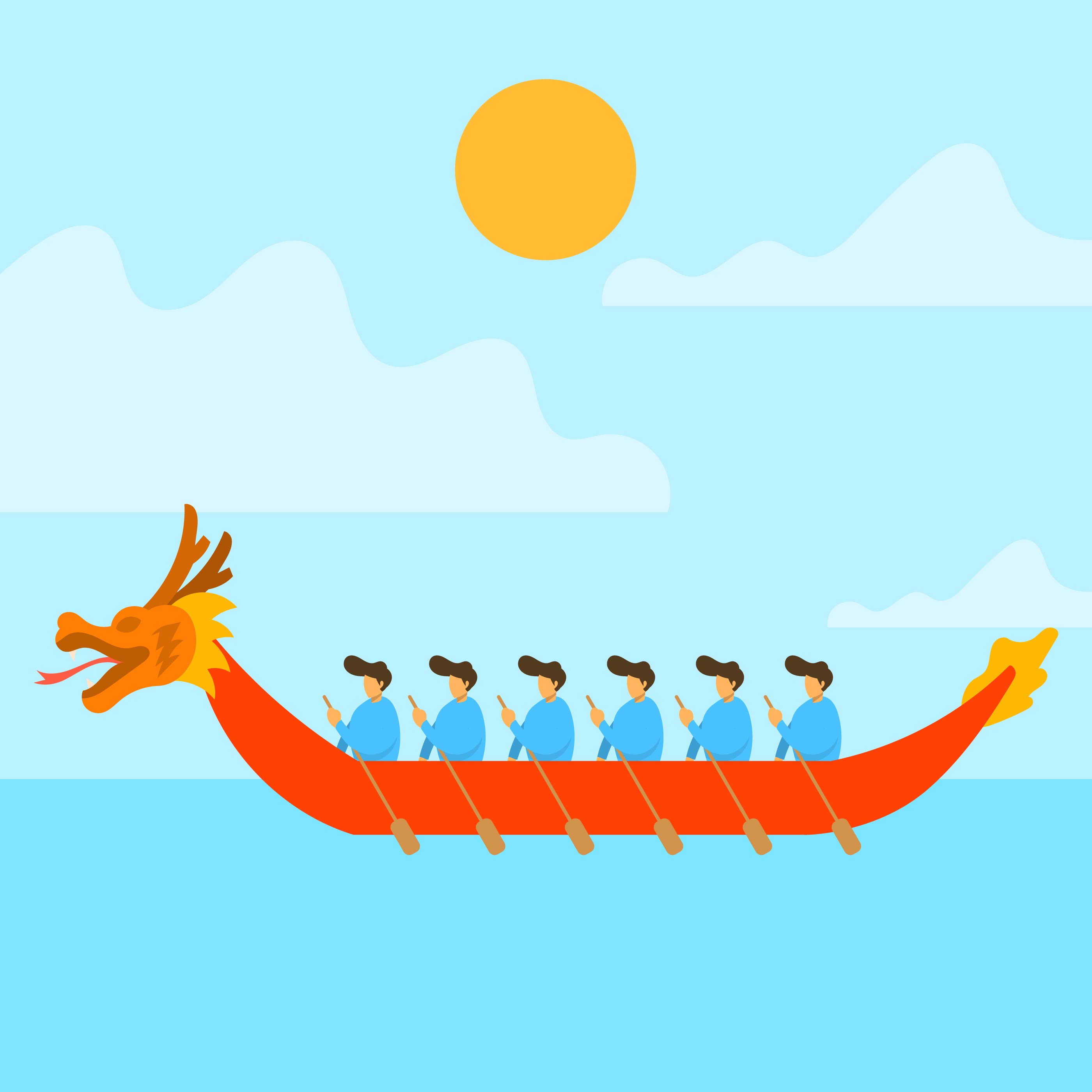 2800x2800 Flat Dragon Boat Festival Vector Illustration