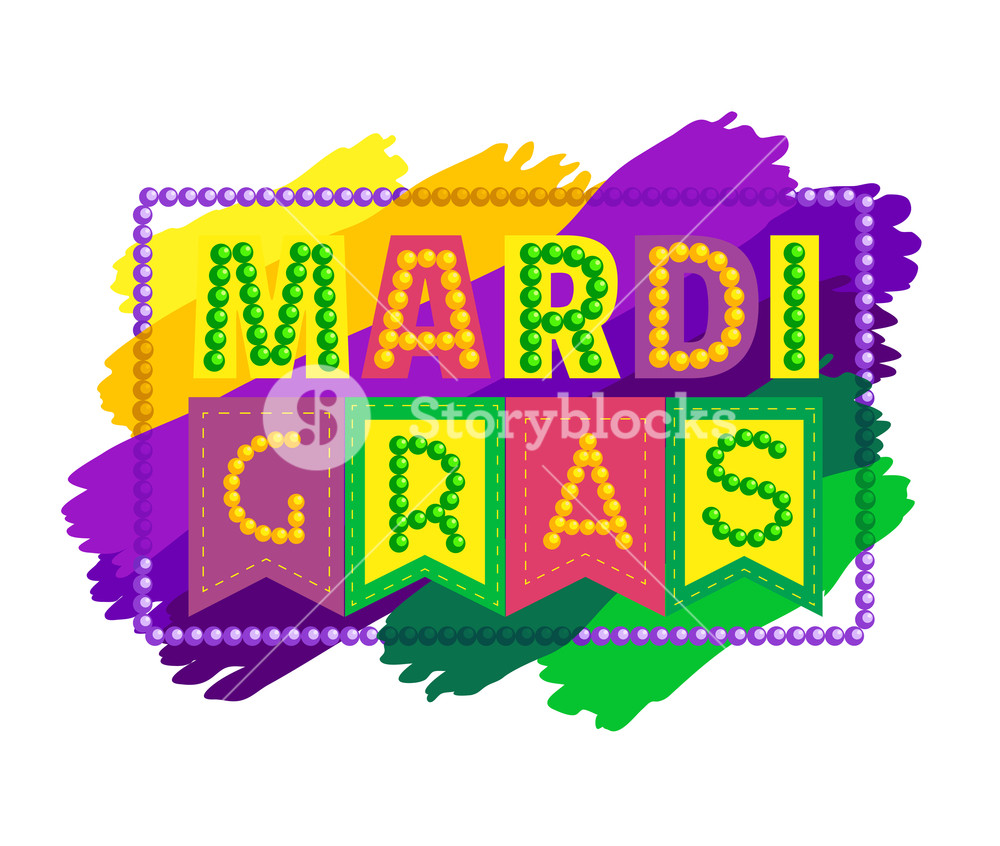 1000x846 Mardi Gras Celebration Headline Hand Drawn Design Element Fancy