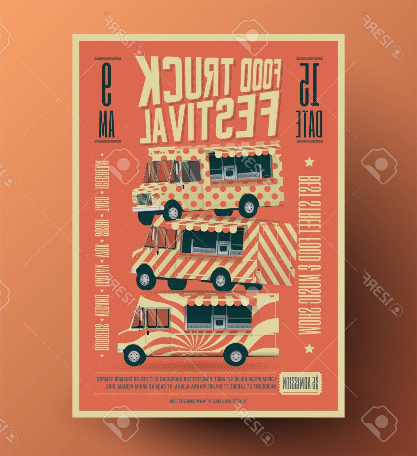 1424x1560 Photostock Vector Food Truck Street Food Festival Poster Flyer