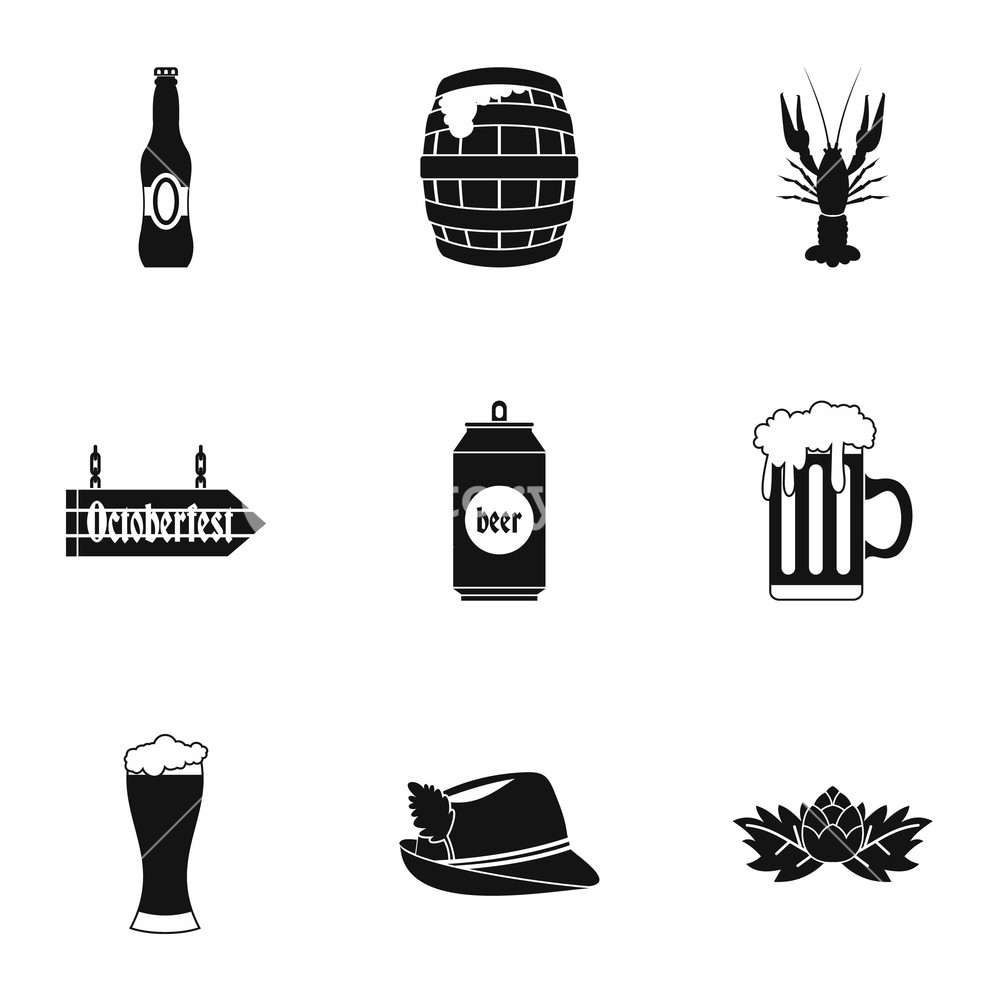 1000x1000 Beer Fest Icons Set Simple Illustration Of Beer Fest Vector