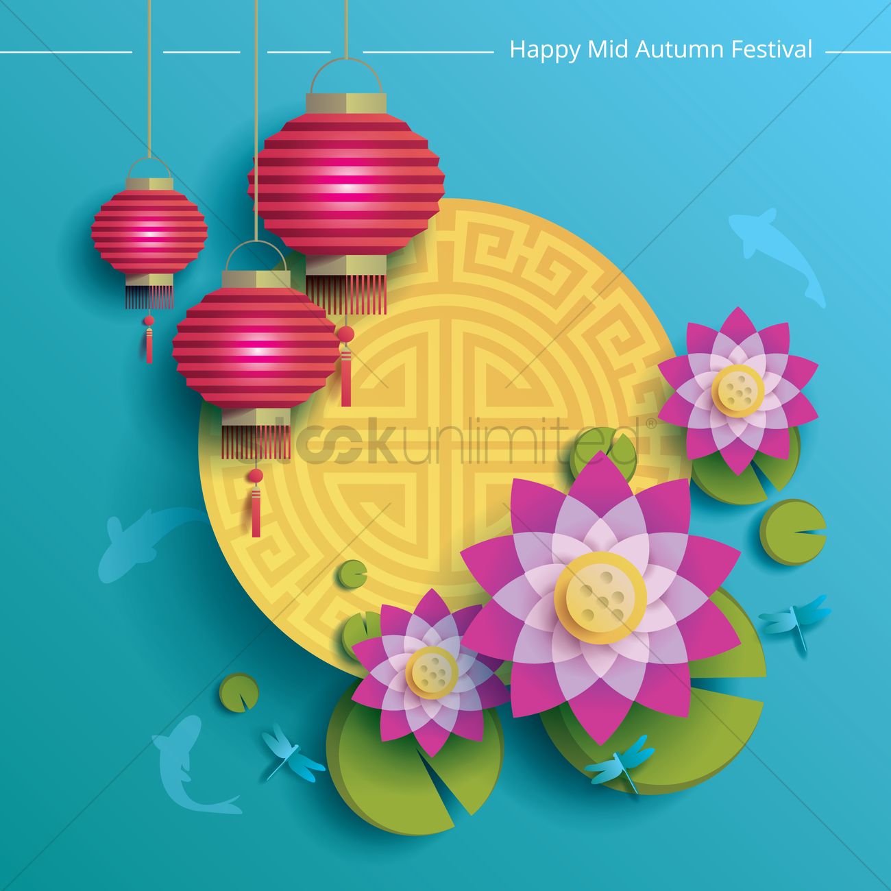 1300x1300 Happy Mid Autumn Festival Background Vector Image