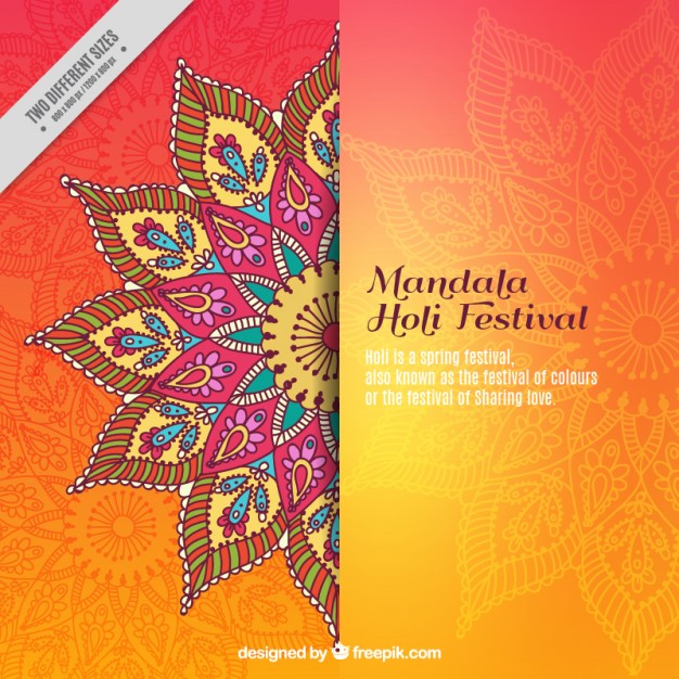 626x626 Mandala Holi Festival Background Vector Free Download