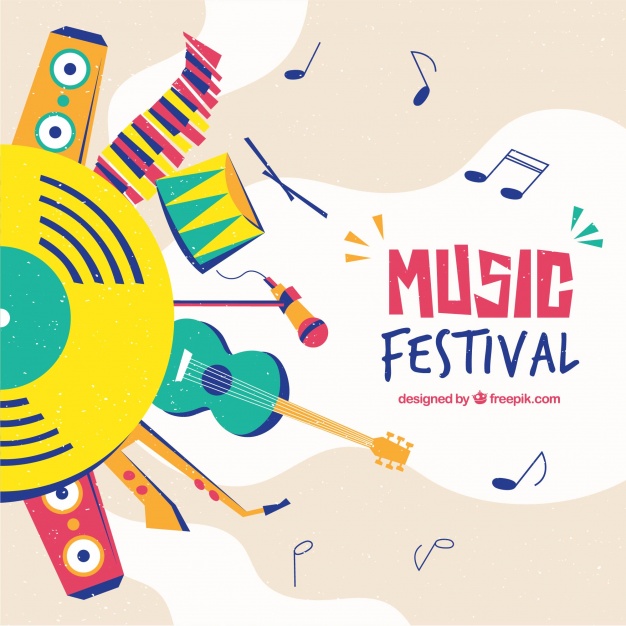 626x626 Music Festival Background In Flat Design Vector Free Download