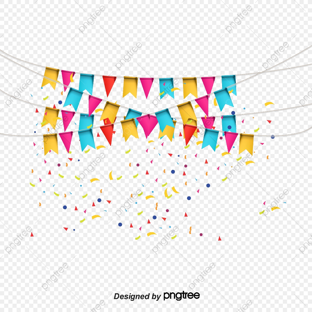 1200x1200 Pull Exquisite Festival Flag Background Vector Material, Confetti