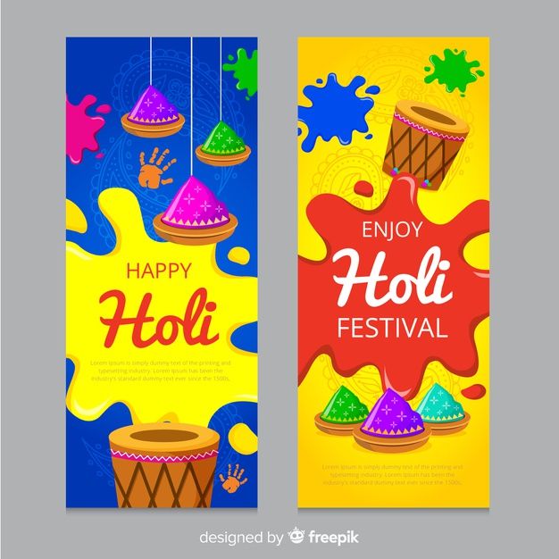 626x626 Flat Holi Festival Banner Free Vector Download In Holi