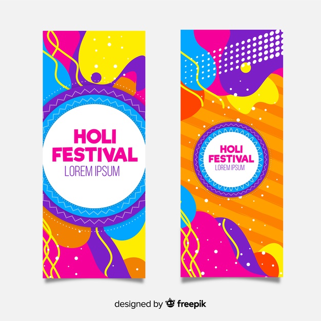 626x626 Flat Holi Festival Banner Vector Free Download