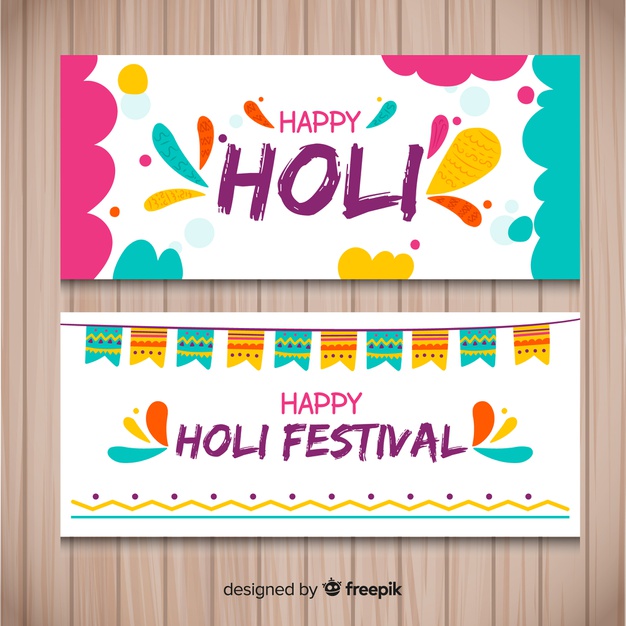 626x626 Hand Drawn Holi Festival Banner Vector Free Download