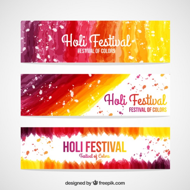 626x626 Holi Festival Banner Collection Vector Premium Download