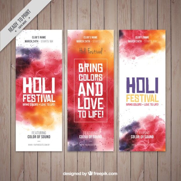 626x626 Abstract Holi Festival Banners Free Vector Convofest Holi