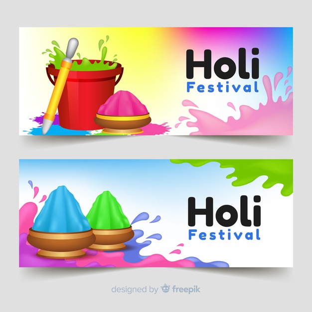 626x626 Realistic Holi Festival Banner Vector Free Download