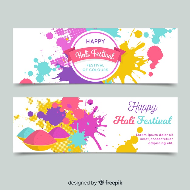 626x626 Spots Holi Festival Banner Vector Free Download