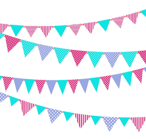 600x573 Triangle Pull Playful Festival Flag Background Vector Graphics