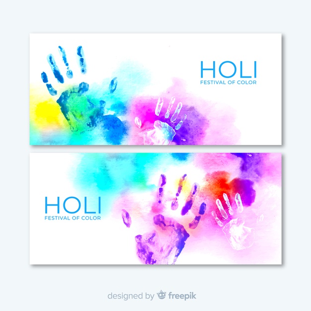 626x626 Watercolor Holi Festival Banner Vector Free Download
