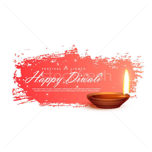 600x600 Diwali Festival Banner With Realistic Vector Diya Vector