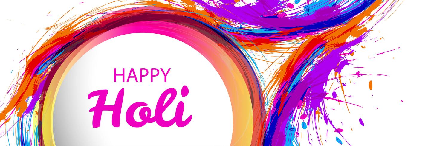1442x490 Beautiful Holi Festival Celebration Banner Vector