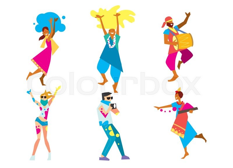 800x577 Holi Festival, Vector Illustration Stock Vector Colourbox