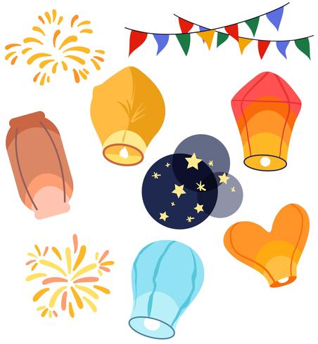 452x490 Sky Lantern Festival Vectors