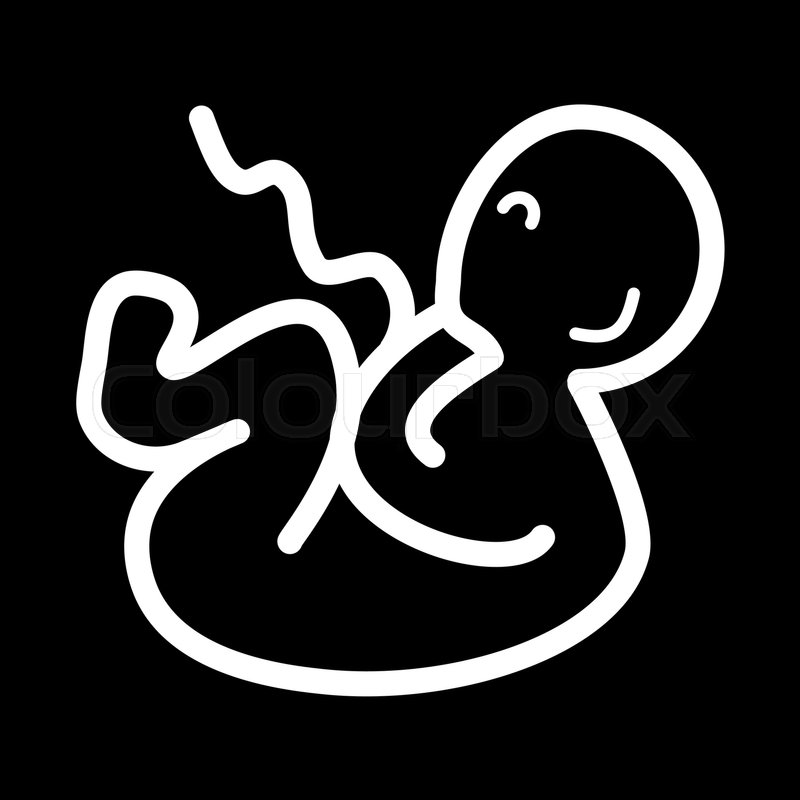 800x800 Fetus Vector Icon Black And White Stock Vector Colourbox