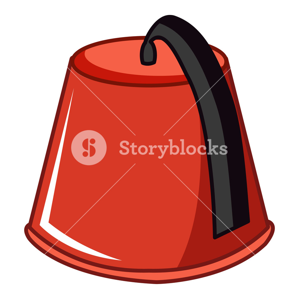 1000x1000 Red Turkish Fez Icon Cartoon Illustration Of Red Turkish Fez