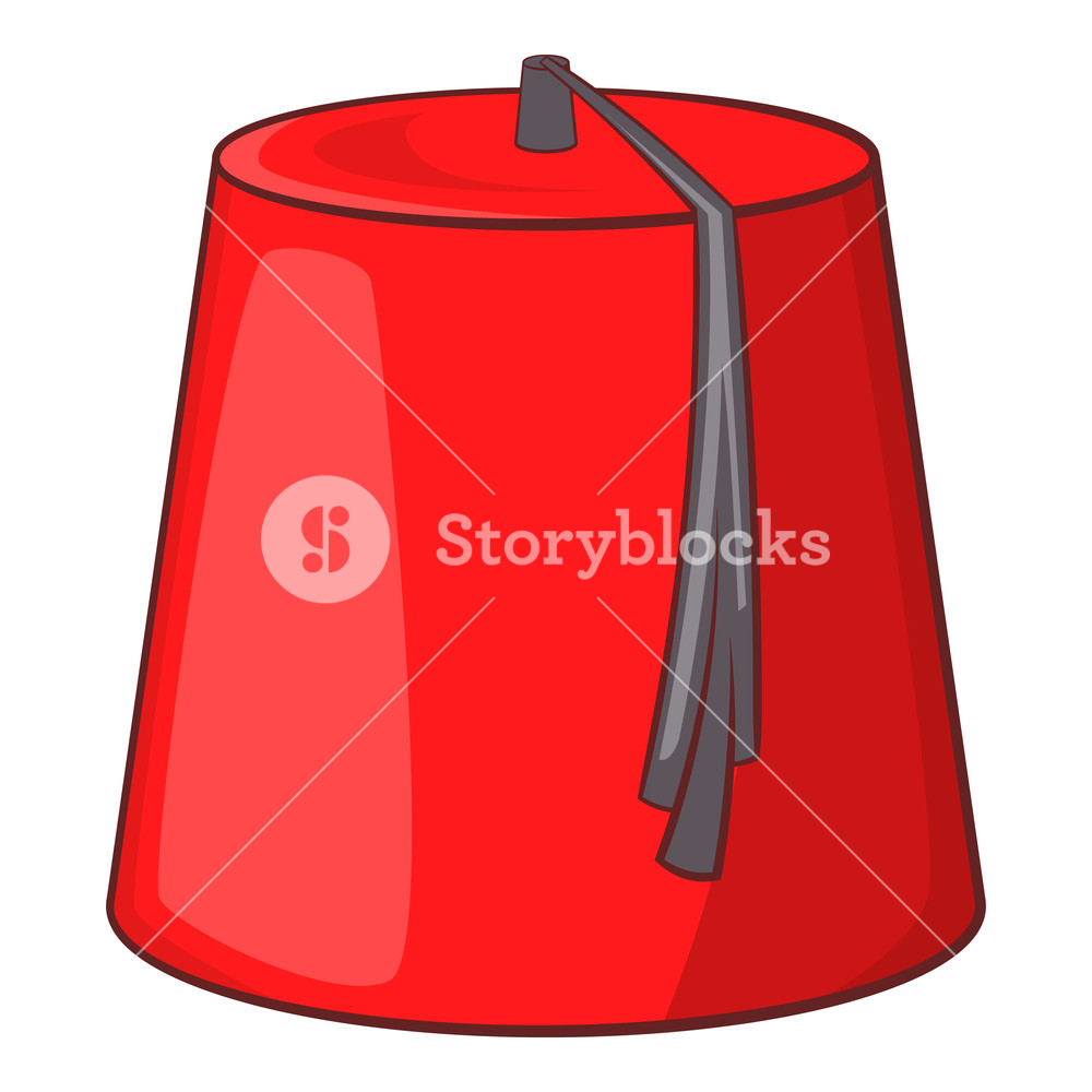 1000x1000 Red Turkish Hat Fez Icon Cartoon Illustration Of Fez Vector Icon
