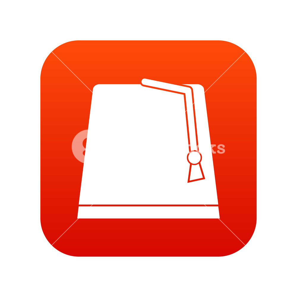 1000x1000 Turkish Fez Icon Digital Red For Any Design Isolated On White