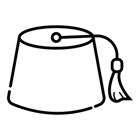 450x450 Fez Icon, Red Turkish Hat With Black Tassel, Vector Illustration