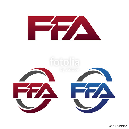 500x500 Modern Letters Initial Logo Vector Swoosh Red Blue Ffa Stock